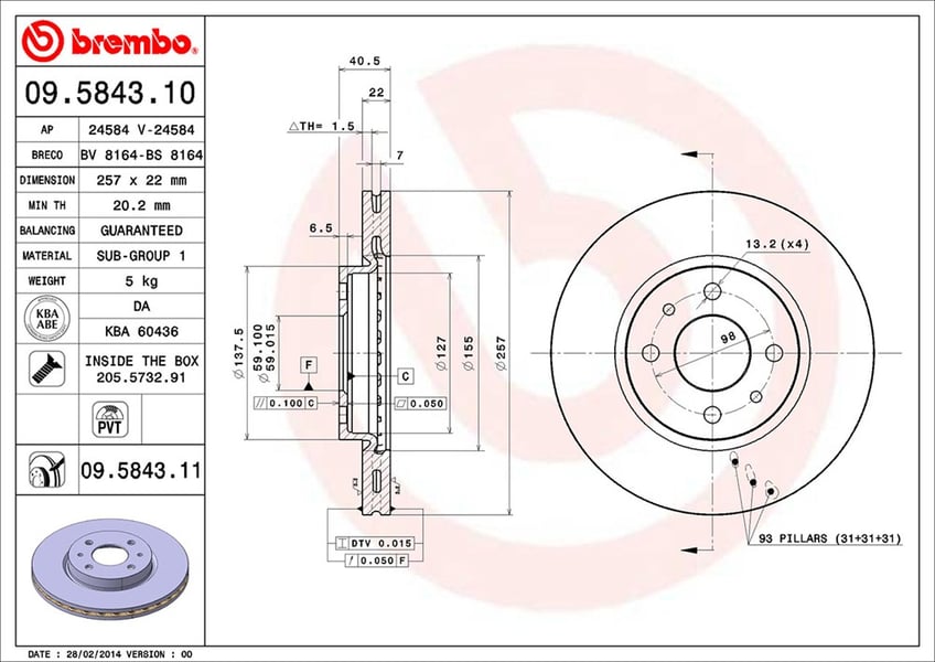 Brembo Bremsscheibe 09.5843.10