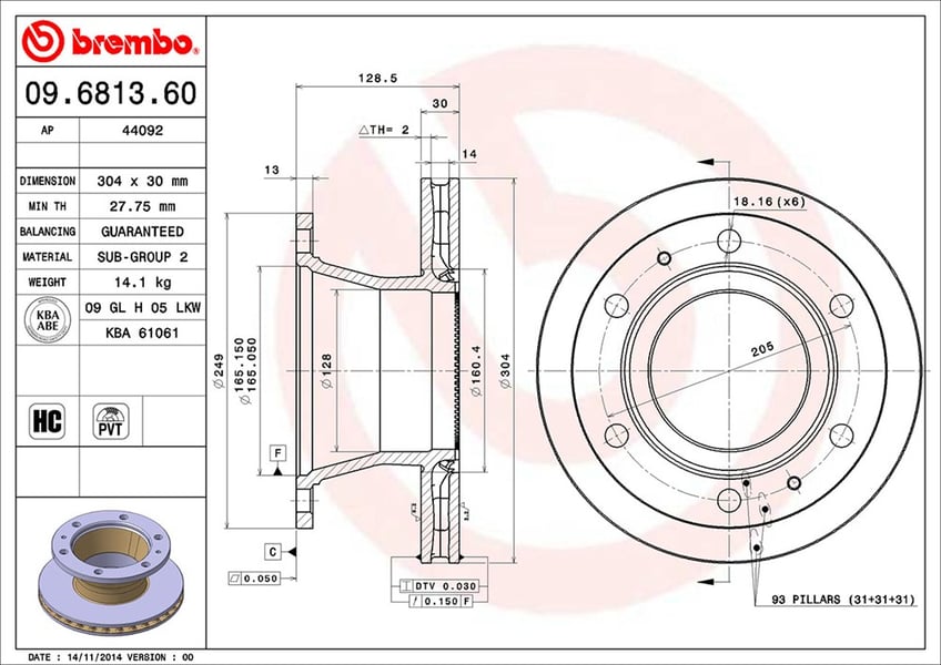 Brembo Bremsscheibe 09.6813.60