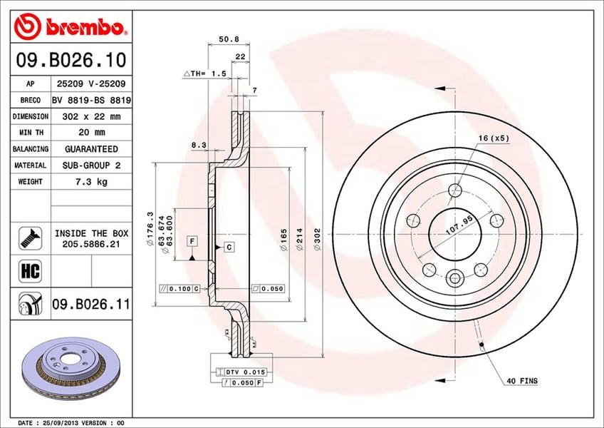 Brembo Bremsscheibe - beschichtet 09.B026.11