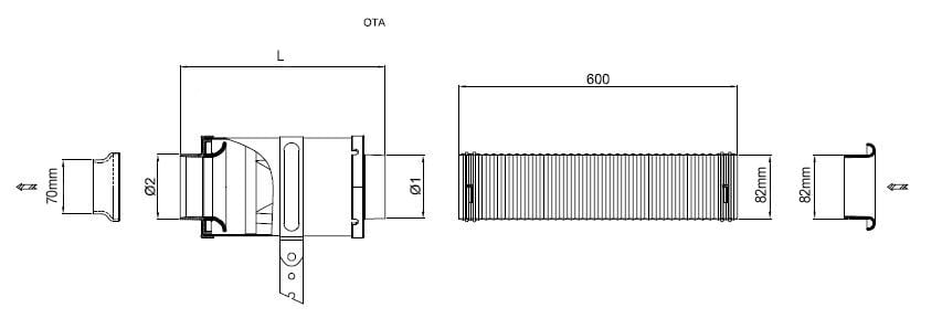 BMC Oval Trumpet Airbox Kit ACOTA70/85L170-B
